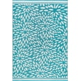 thumbnail image 1 of Tayse Sunset Area Rug SUN1101 Transitional Aqua Leaves Vibrant 5' x 6' 11" Rectangle, 1 of 1