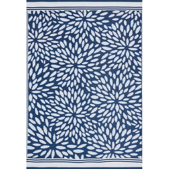 Tayse Sunset Area Rug SUN1102 Transitional Navy Petals Bulbs 5' x 6' 11" Rectangle