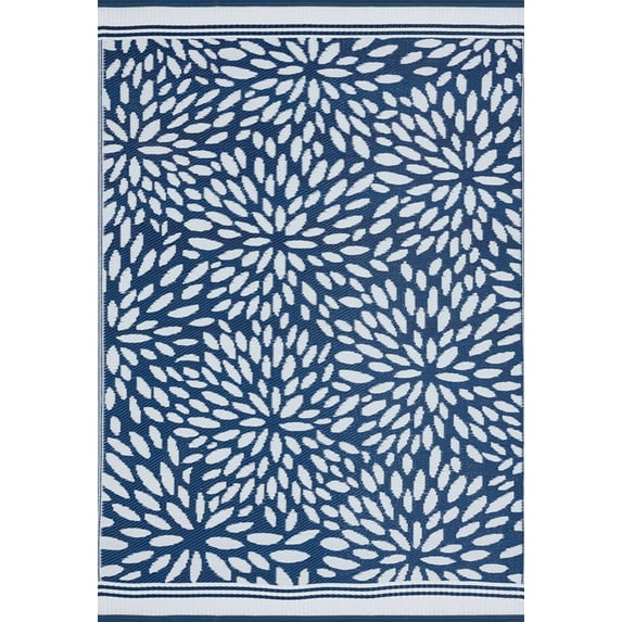Tayse Sunset Area Rug SUN1102 Transitional Navy Petals Bulbs 5' x 6' 11" Rectangle