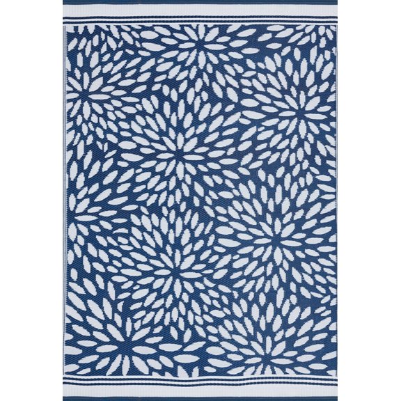 Tayse Sunset Area Rug SUN1102 Transitional Navy Petals Bulbs 7' 10" x 10' 2" Rectangle
