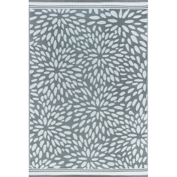 Tayse Sunset Area Rug SUN1103 Transitional Gray Repeated Blossoms 5' 11" x 8' 10" Rectangle