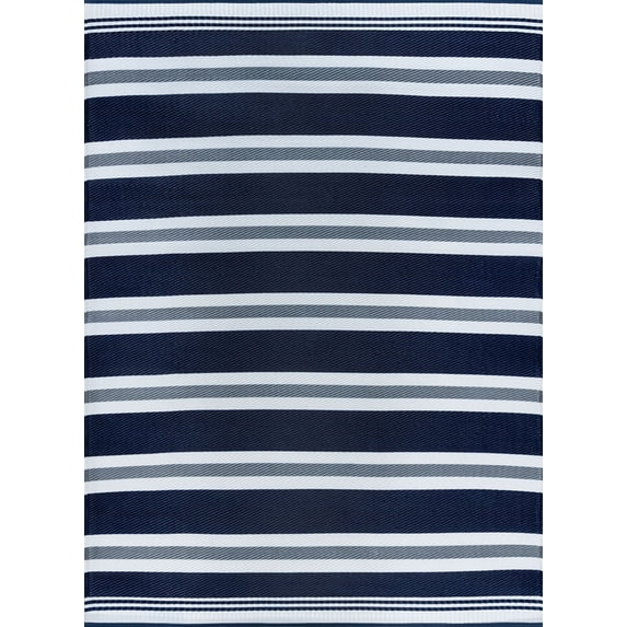 Tayse Sunset Area Rug SUN1302 Contemporary Navy Rows Bars 8' 10" x 11' 10" Rectangle