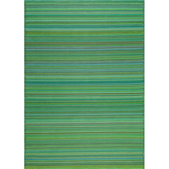 Tayse Sunset Area Rug SUN1404 Contemporary Green Gradient Lines 3' 9" x 5' 11" Rectangle