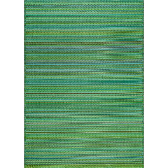 Tayse Sunset Area Rug SUN1404 Contemporary Green Gradient Lines 5' x 6' 11" Rectangle