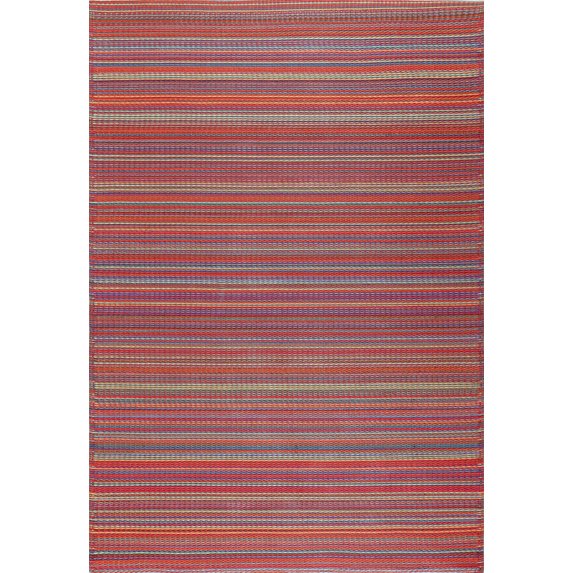Tayse Sunset Area Rug SUN1405 Contemporary Red Straight Lanes 7' 10" x 10' 2" Rectangle