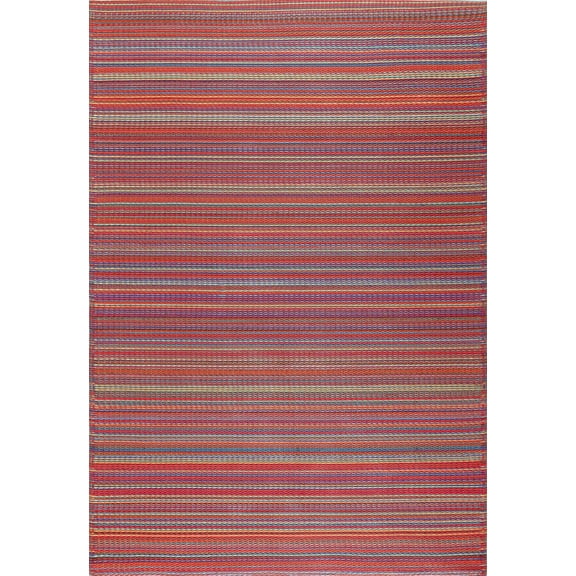 Tayse Sunset Area Rug SUN1405 Contemporary Red Straight Lanes 7' 10" x 10' 2" Rectangle
