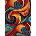 thumbnail image 1 of Tayse Symphony Area Rug SMP1001 Contemporary Multi Curves Swirls 5' 3" x 7' 3" Rectangle, 1 of 10