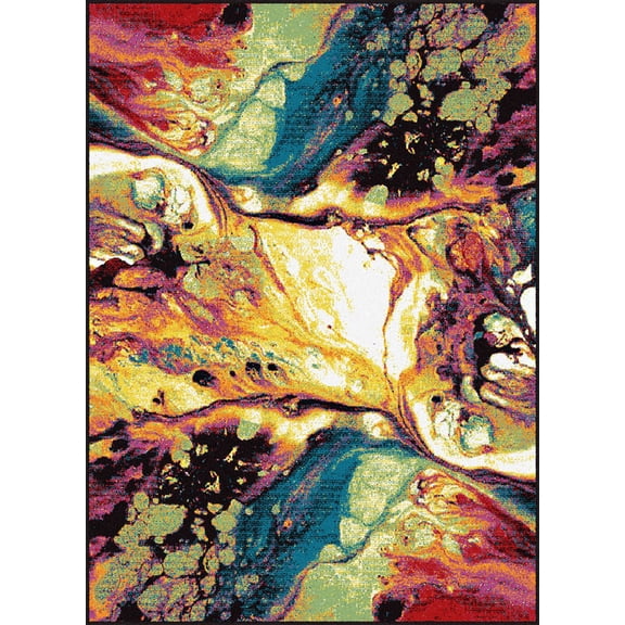 Tayse Symphony Area Rug SMP1004 Contemporary Multi Blots Leaks 7' 10" x 10' 3" Rectangle