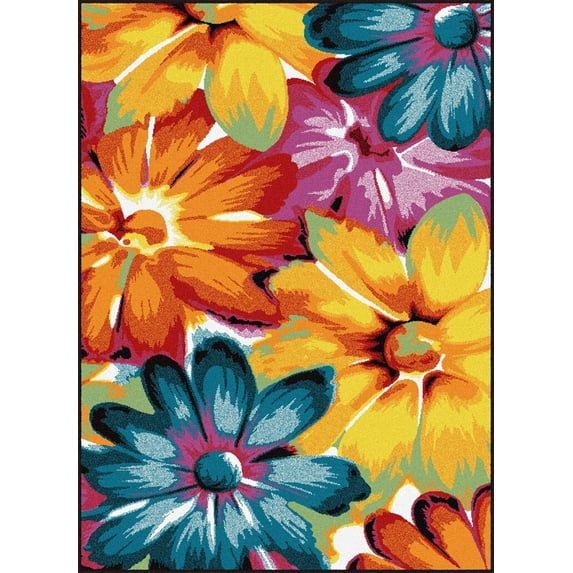 Tayse Symphony Area Rug SMP1005 Contemporary Multi Petals Buds 2' 7" x 7' 3" Rectangle