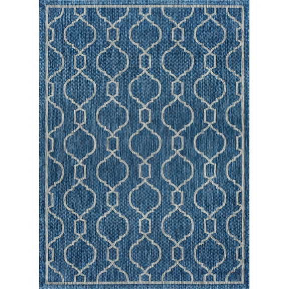 Tayse Veranda Area Rug VND1614 Transitional Indigo Curls Swirls 7' 10" x 10' 3" Rectangle
