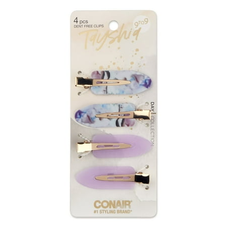 Tayshia by Conair Dent-Free Hair Setting Clips, Assorted Colors, 4 Ct