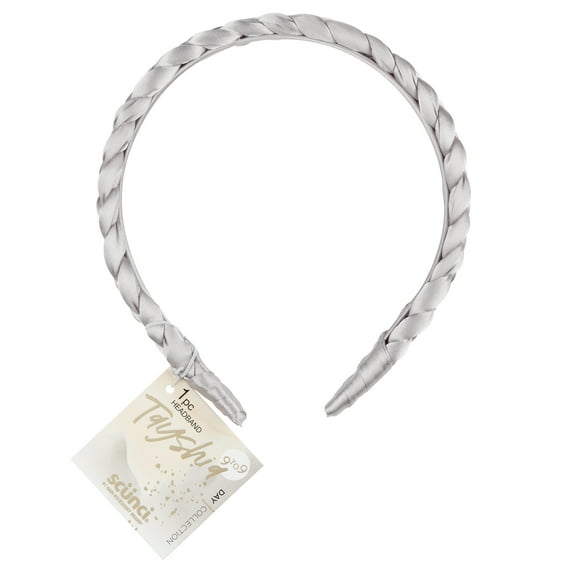 Tayshia by Scunci Comfort No-Squeeze Satin Braided Headband, Lilac