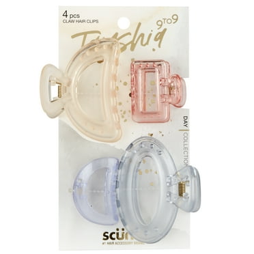 Tayshia by Scunci Cutout Claw Clips in Assorted Shapes, Pastel Colors, 4 Ct
