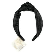 Tayshia by Scunci Knotted Wide Honeycomb Fabric Headband, Black