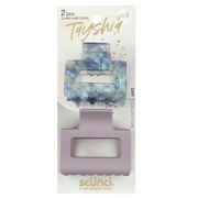 Tayshia by Scunci Cutout Claw Clips in Assorted Shapes, Pastel Colors, 4 Ct