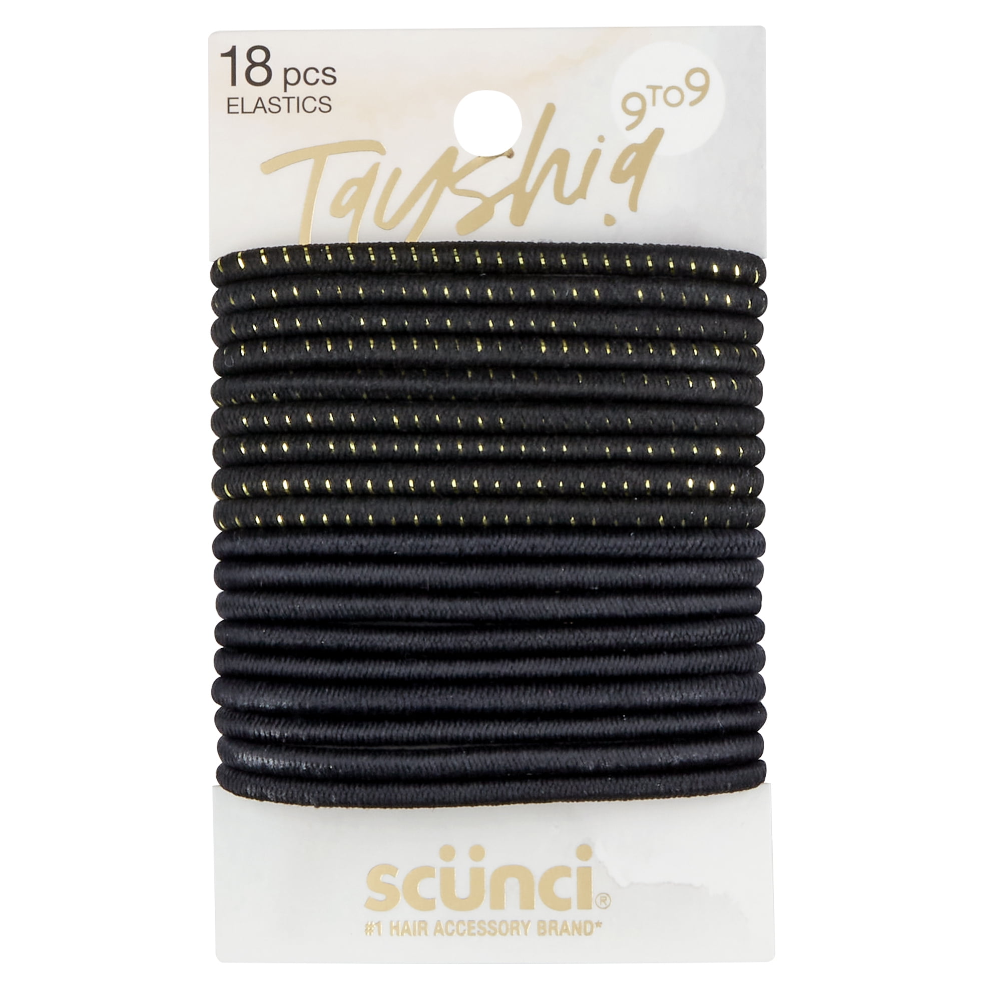 Tayshia by Scunci No Damage Elastic Ponytail Holder Hair Tie, Assorted