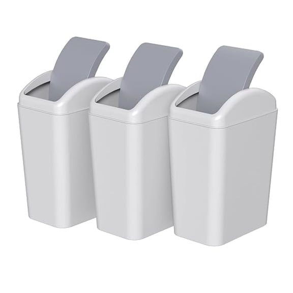 Taysisiter 4.5 Gallon Plastic Trash Can with Lid, Slim Top Garbage Bin, 3 Packs