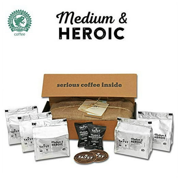 Tayst Coffee Roaster Medium and Heroic - 50 Single Serve Compostable Coffee Pods