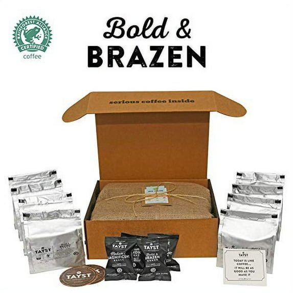 Tayst Dark Roast Coffee Pods | 100 ct. Bold & Brazen | 100% Compostable Keurig K-Cup compatible | Gourmet Coffee in Earth Friendly packaging