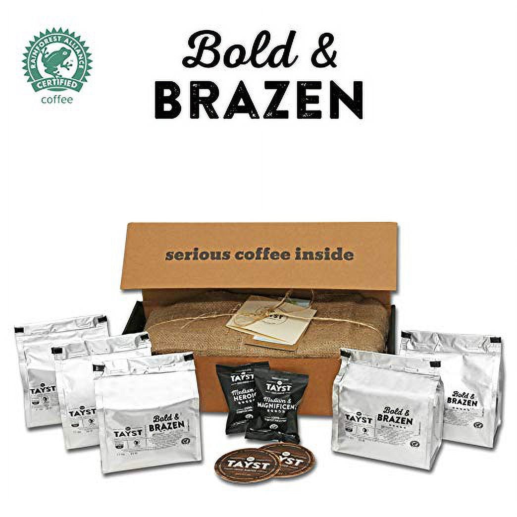 Tayst Dark Roast Coffee Pods | 50 ct. Bold & Brazen | 100% Compostable Keurig K-Cup compatible | Gourmet Coffee in Earth Friendly packaging