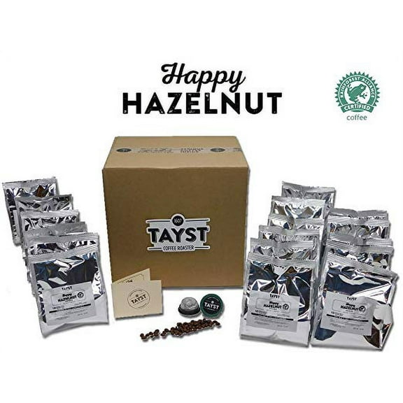 Tayst Hazelnut Coffee Pods | 240 ct. Happy Hazelnut | 100% Compostable Keurig K-Cup compatible | Gourmet Coffee in Earth Friendly packaging