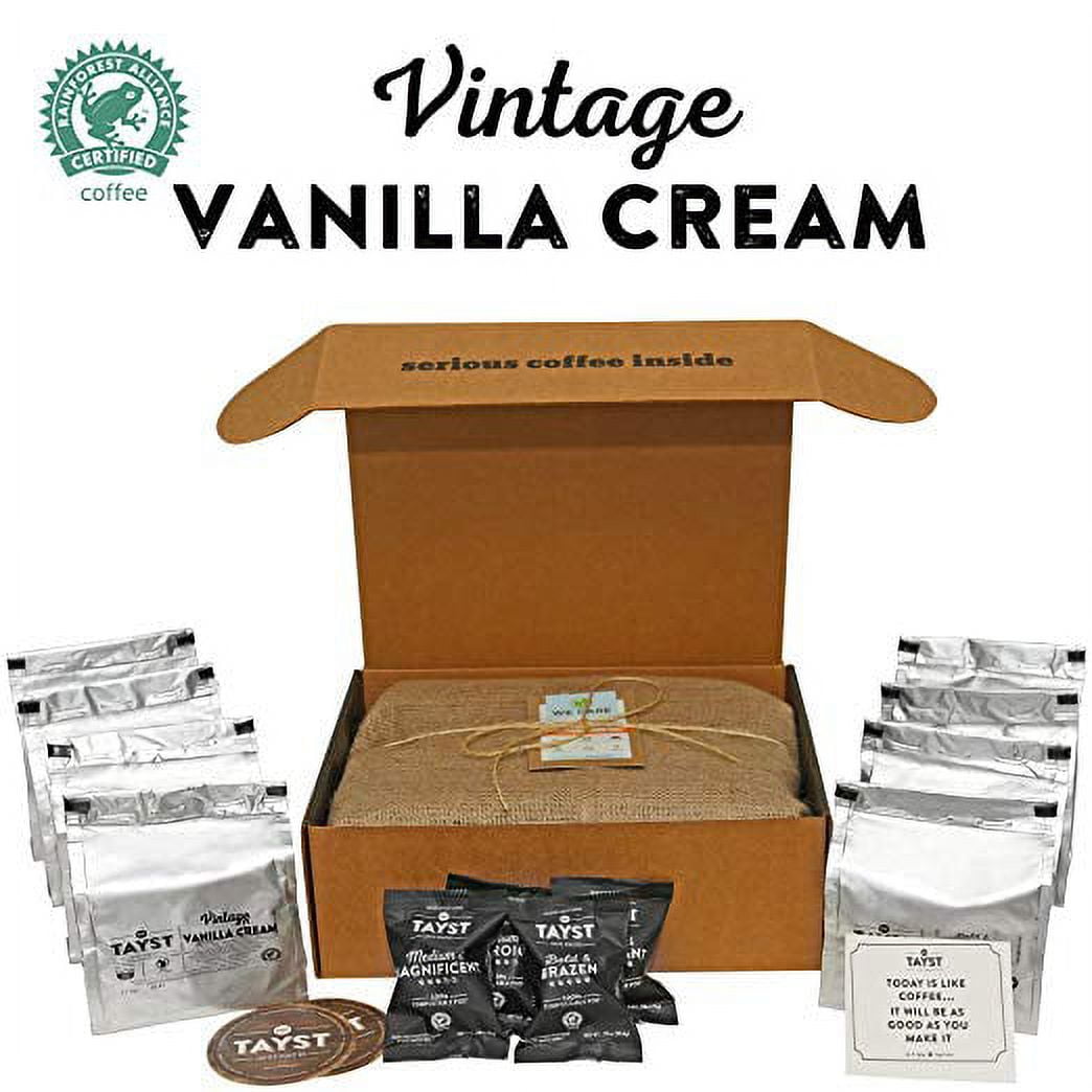 Tayst Vanilla Coffee Pods | 100 ct. Vintage Vanilla Cream | 100% Compostable Keurig K-Cup compatible | Gourmet Coffee in Earth Friendly packaging