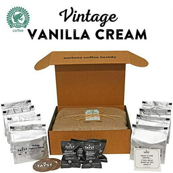 Tayst Vanilla Coffee Pods | 100 ct. Vintage Vanilla Cream | 100% Compostable Keurig K-Cup compatible | Gourmet Coffee in Earth Friendly packaging