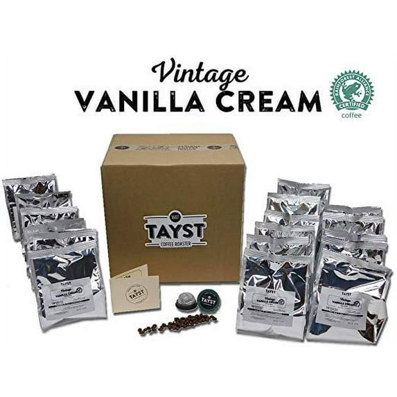 Tayst Vanilla Coffee Pods | 240 ct. Vintage Vanilla Cream | 100% Compostable Keurig K-Cup compatible | Gourmet Coffee in Earth Friendly packaging