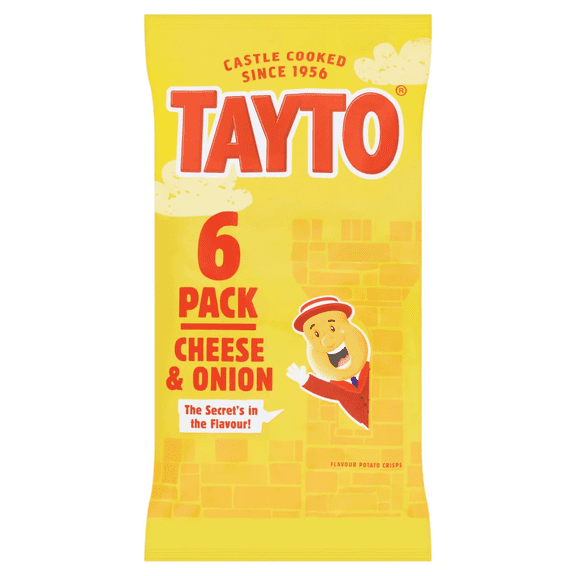 Tayto Cheese & Onion Chips 25g x 6 Pack
