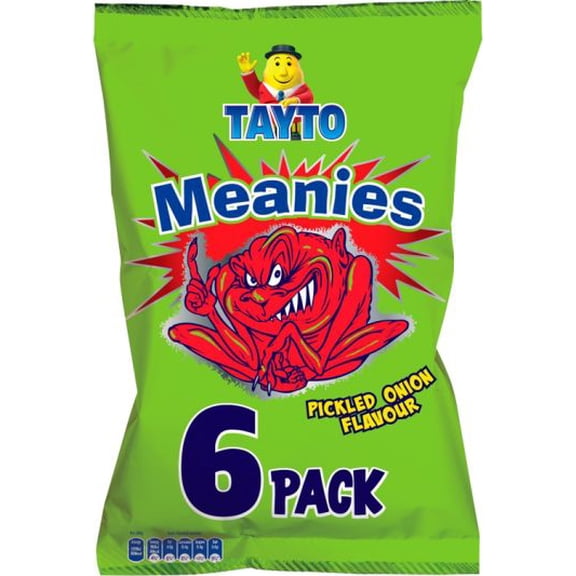 Tayto Mega Meanies Pickled Onion Flavored Crisps Irish Potato Chips 6 Pack -- 102g