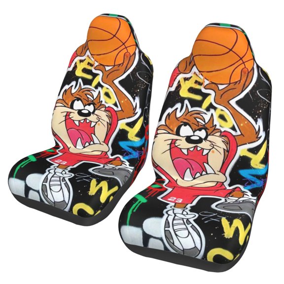 Taz Animal Man-,ia Car Seat Cover for Front Seat Cushion Protectors 2 Pcs Auto Accessories Bucket Seat Covers Art