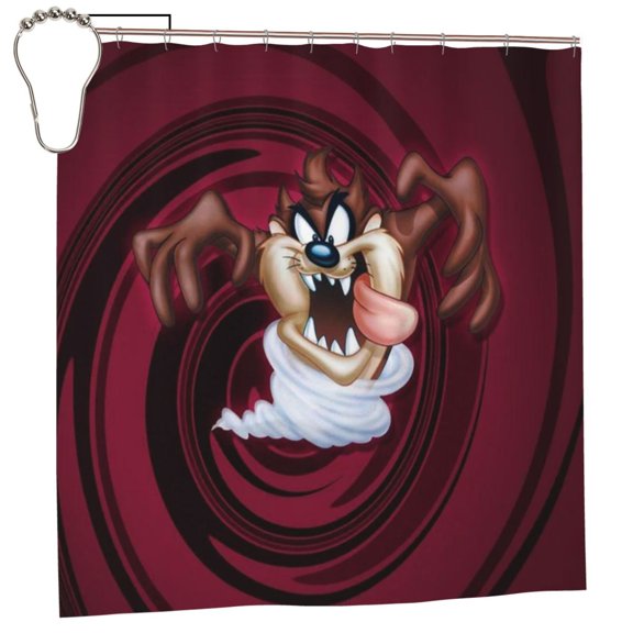 Taz Animal Man-,ia Shower Curtain Bathroom Curtain Sets with 12 Hooks Home Decor Waterproof Curtain Bathroom Accessories 72IN