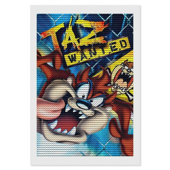 Taz Animal Mania Diamond Art Kits for Adults Cartoon 5D DIY Diamond Art Kits Full Round Drill Crystal Arts and Crafts Anime Gem Art Painting Kit for Home Wall Decor 8"×12"
