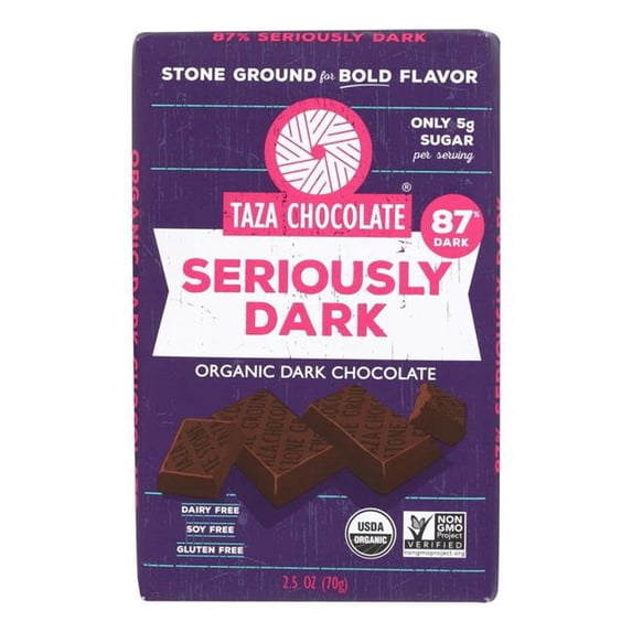 Taza Chocolate HG2214674 2.5 oz Seriously Dark Chocolate Bar - Case of 10