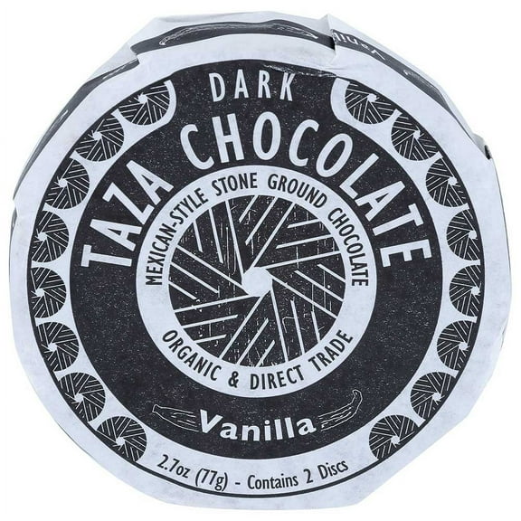 Taza Chocolate Organic Mexicano Disc 50% Dark Chocolate, Vanilla, 2.7 Ounce (12 Count), Vegan