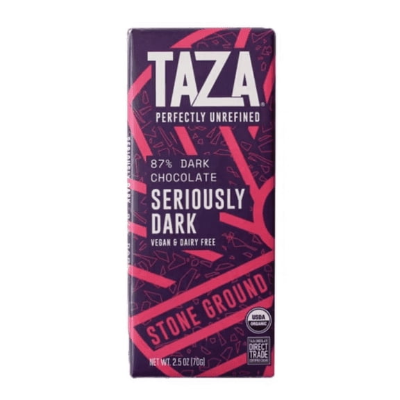 Taza Chocolate Seriously Dark Chocolate Bar 87% - 2.5 oz Pack of 2