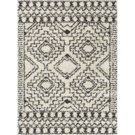 Taza shag Charcoal 6'7" x 9' Global Rectangle Area Rug