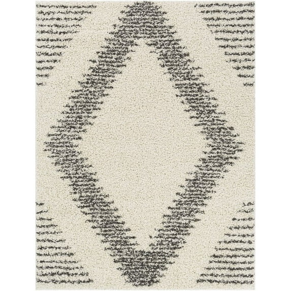 Taza shag Charcoal 7'10" x 10' Global Rectangle Area Rug