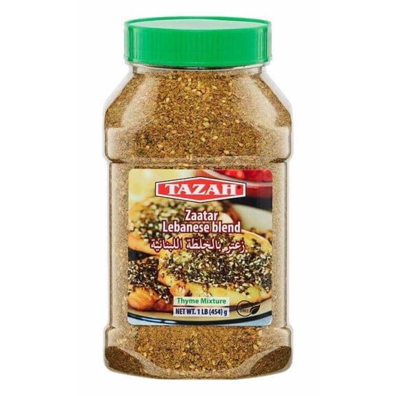 Tazah Zaatar 16oz Lebanese Zatar Spice Blend Thyme Mixture Za'atar in Jar