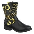 thumbnail image 1 of Tazma Studded Buckle Gold Adjustable Buckles Boots, 6.5, 1", 1 of 5