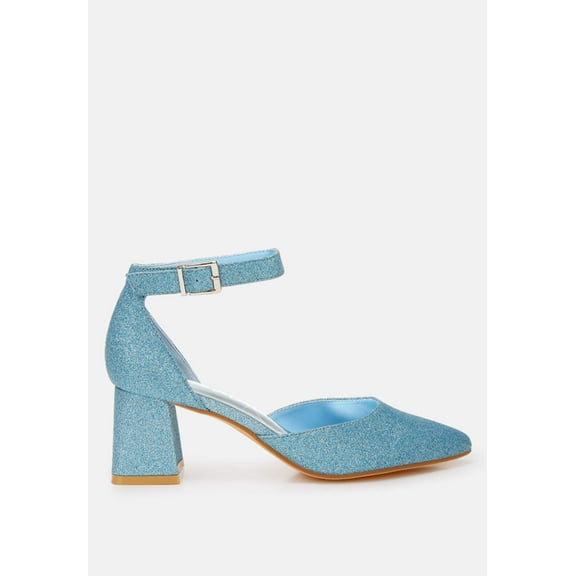 Taznia Glitter Block Heel Sandals