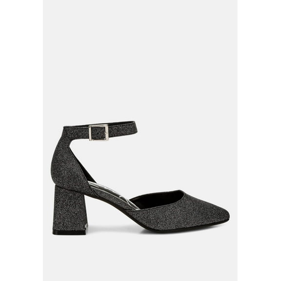 Taznia Glitter Block Heel Sandals