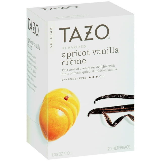 Tazo Apricot Vanilla Crème Flavored White Tea, 20 Count