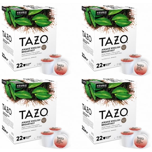 Tazo Awake English Breakfast K-Cup Pods  88 Count (4 Boxes  22ct) 