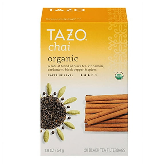 Tazo Chai Organic Black Tea 20 Filter Tea Bags - Pack of 6