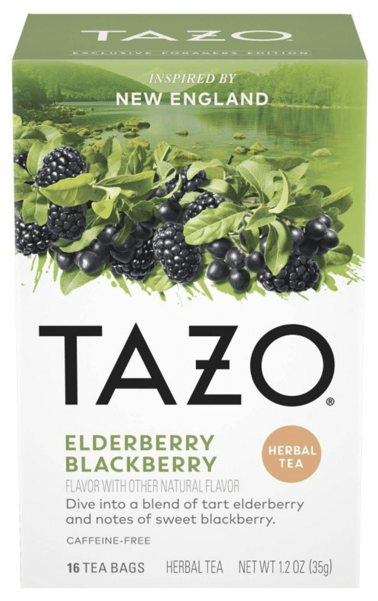 Tazo Foragers Elderberry Blackberry Tea, 16 Count Tea Bags
