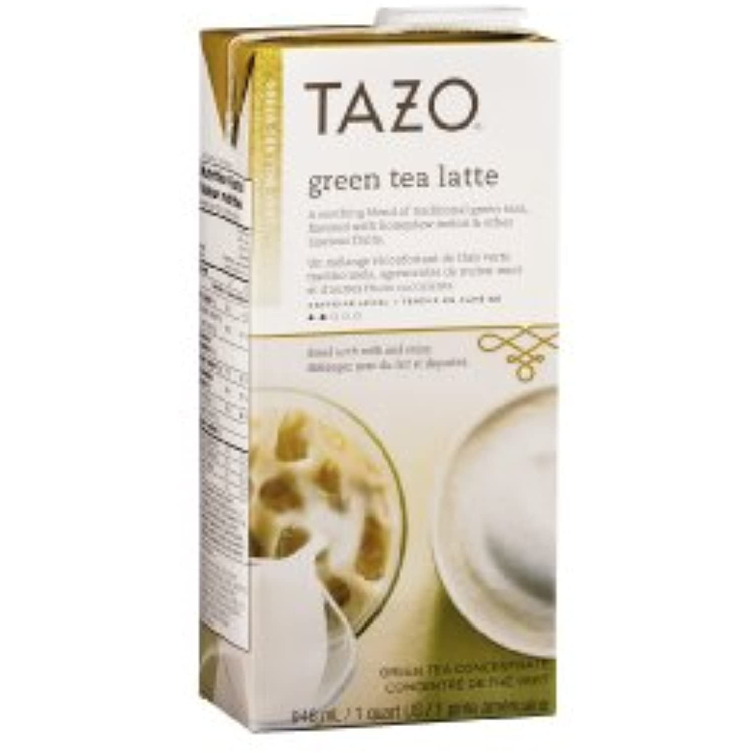 Tazo Green Tea Latte Concentrate (32 Oz, 1 Quart), Pack Of 2