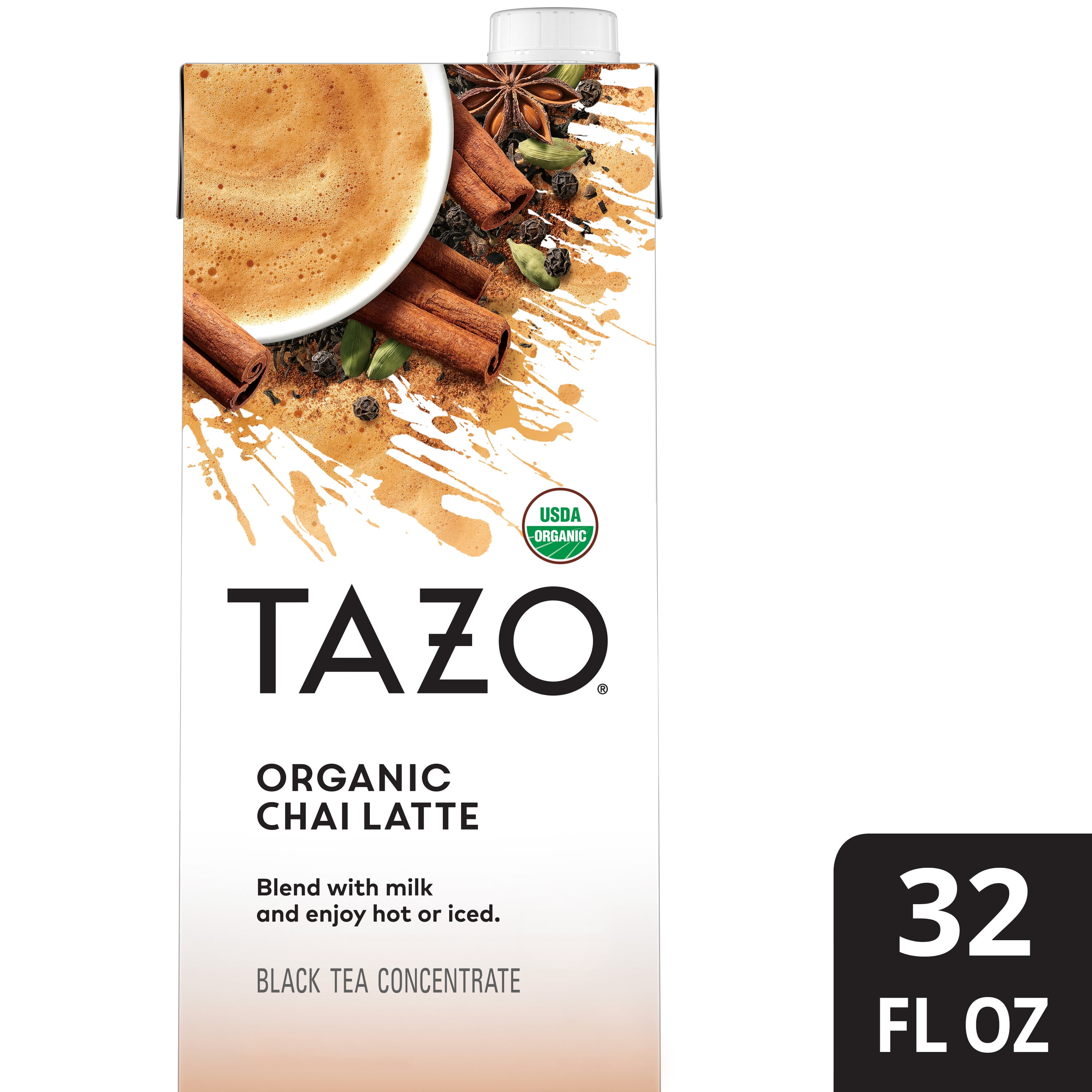 Tazo Highly Caffeinated Chai Black Tea Concentrate for Hot or Iced Chai