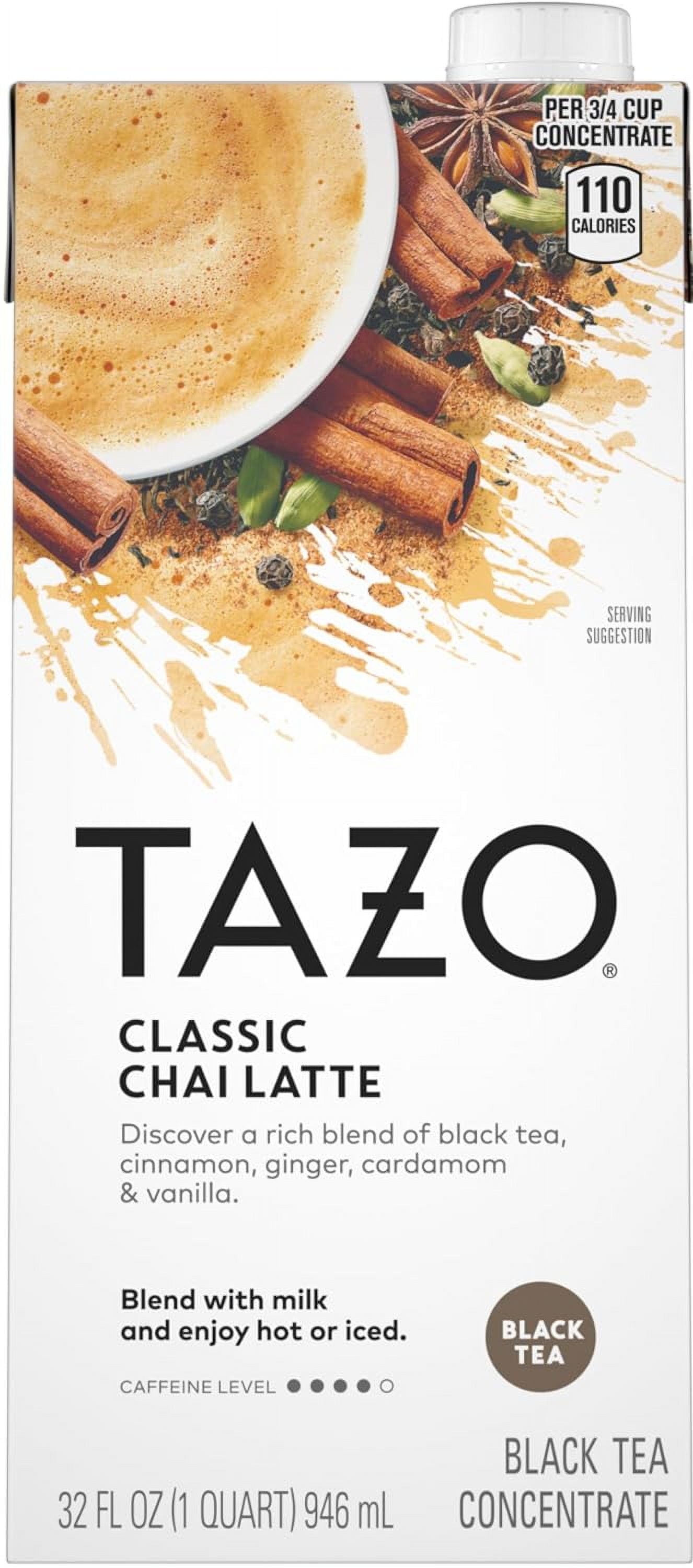 Tazo Highly Caffeinated Chai Black Tea Concentrate for Hot or Iced