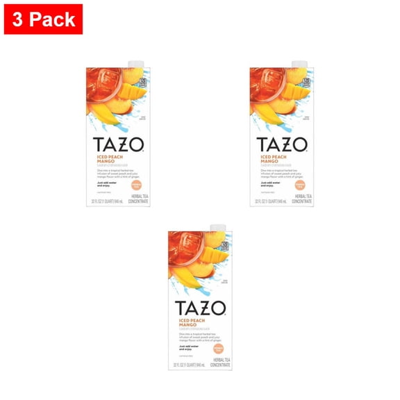 Tazo Iced Peach Mango Herbal Tea Concentrate - 32 fl oz